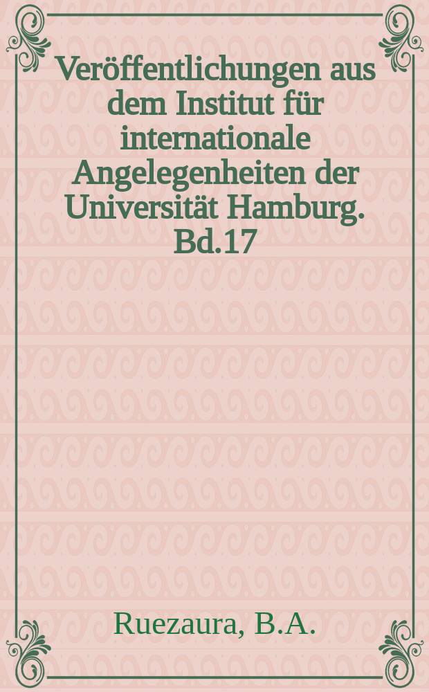 Veröffentlichungen aus dem Institut für internationale Angelegenheiten der Universität Hamburg. Bd.17 : Traditional family law and charge ...