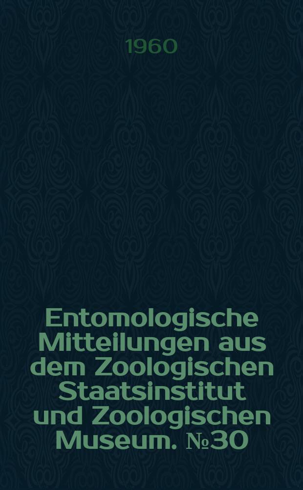 Entomologische Mitteilungen aus dem Zoologischen Staatsinstitut und Zoologischen Museum. №30 : Vergleichende morphologische Betrachtung der Soldaten der europäischen und vorderasiatischen Reticulitermes-Arten
