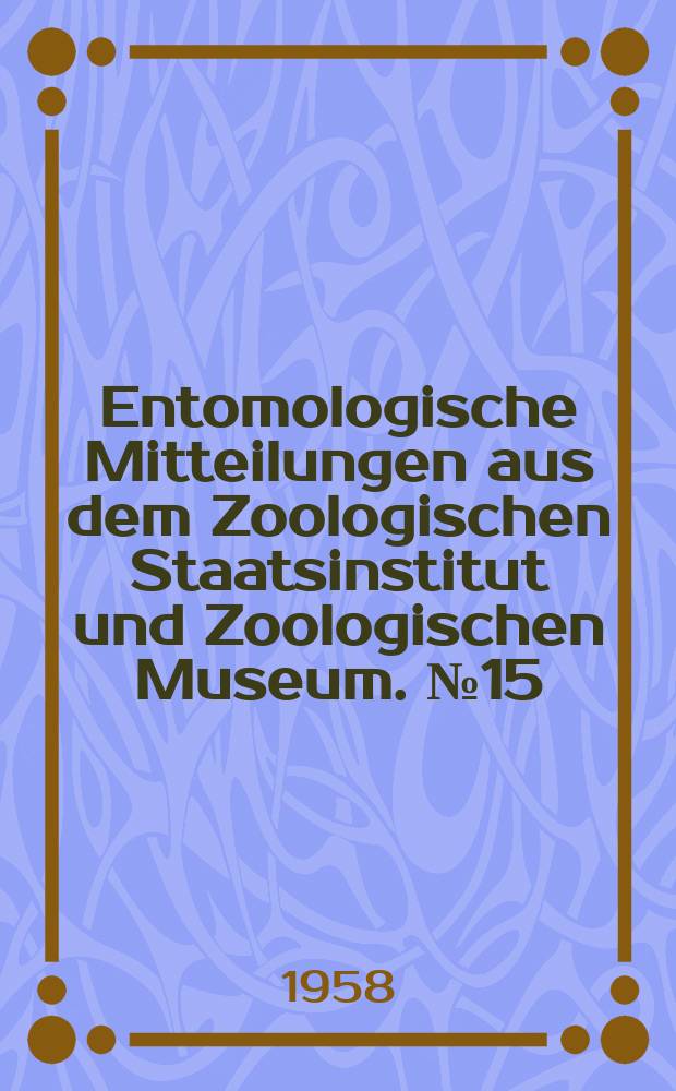 Entomologische Mitteilungen aus dem Zoologischen Staatsinstitut und Zoologischen Museum. №15 : Mallophagenfunde beim Nandu