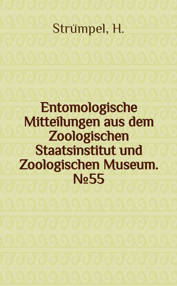 Entomologische Mitteilungen aus dem Zoologischen Staatsinstitut und Zoologischen Museum. №55 : Heterochronie-Erscheinungen bei Tribolium destructor Uyttenboogaart
