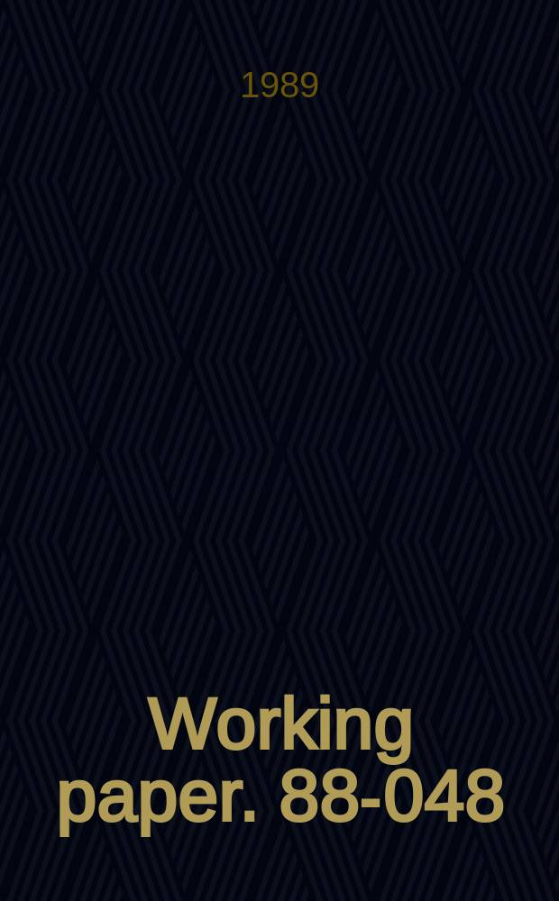 Working paper. 88-048 : A perspective on computer integrated ...