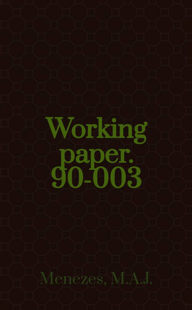 Working paper. 90-003 : The impact of product warranties ...