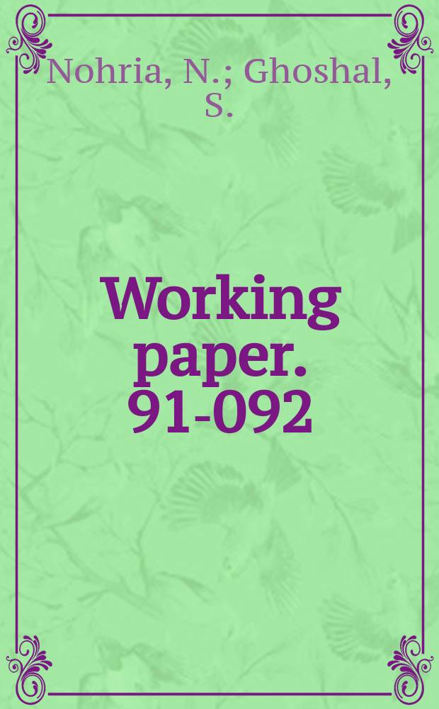 Working paper. 91-092 : Requisite complexity