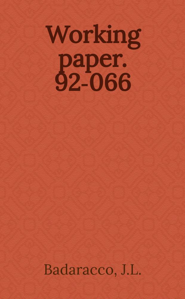 Working paper. 92-066 : The IBM- Fujitsu conundrum