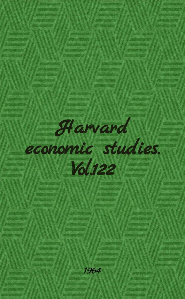 Harvard economic studies. Vol.122 : Competition in the mid western coal industry