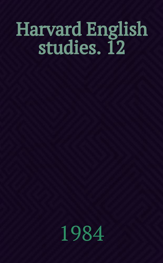 Harvard English studies. 12 : Johson and his age