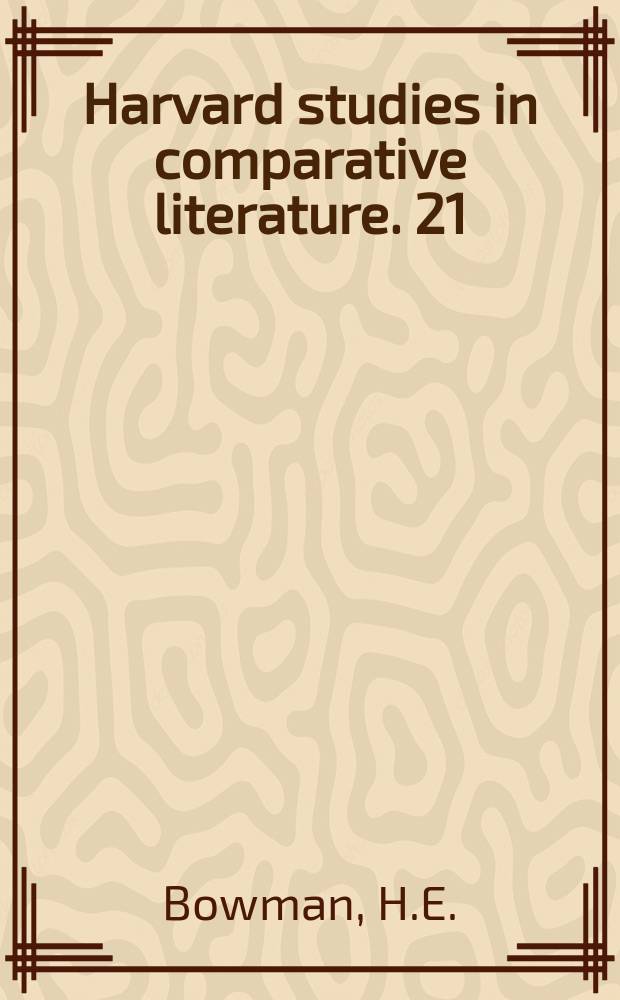 Harvard studies in comparative literature. 21 : Vissarion Belinski 1811-1848