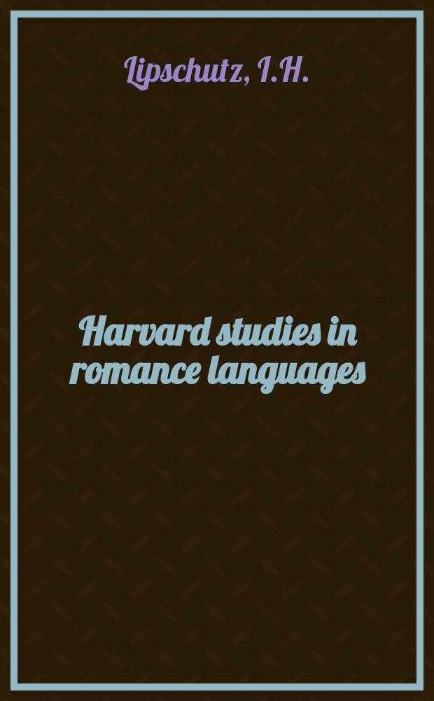 Harvard studies in romance languages : Publ. under the direction of the Dep. of French and other romance languages and literatures. Vol.32 : Spanish painting and the French romantics