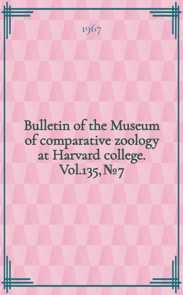 Bulletin of the Museum of comparative zoology at Harvard college. Vol.135, №7 : New cyclopoid copepods associated with polychaete annelids in Madagascar
