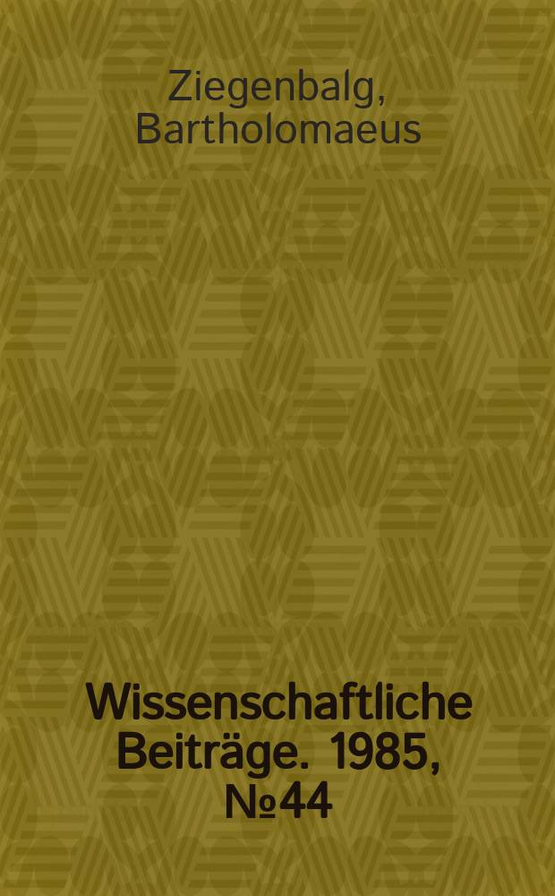 Wissenschaftliche Beitr&auml;ge. 1985, № 44 : Grammatica Damulica