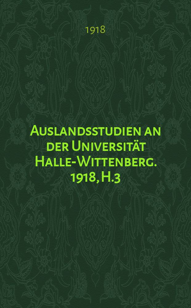 Auslandsstudien an der Universität Halle-Wittenberg. 1918, H.3/4 : Regierung und Regierte, Politiker und Parteien im heutigen Russland