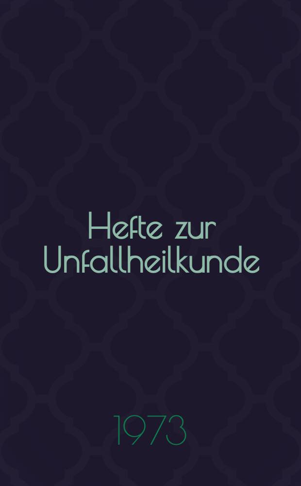 Hefte zur Unfallheilkunde : Beihefte zur "Monatsschrift für Unfallheilkunde". H.112 : Reosteosynthesen langer Röhrenknochen
