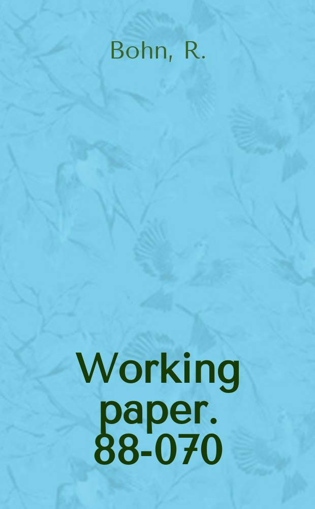 Working paper. 88-070 : Learning in noisy manufacturing ..