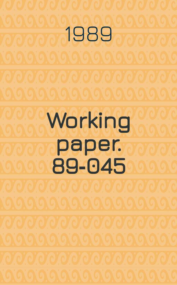 Working paper. 89-045 : Hybrid marketing systems