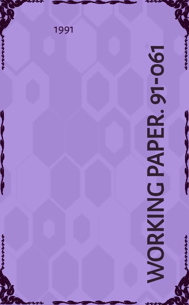 Working paper. 91-061 : Unequal access and homophily