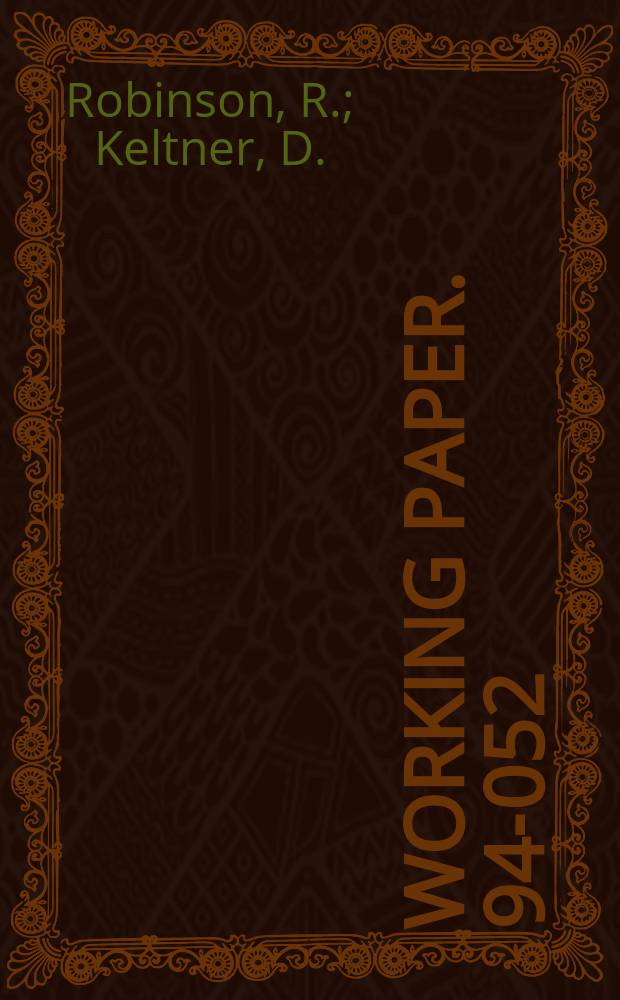 Working paper. 94-052 : Actual versus assumed ...