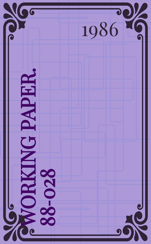 Working paper. 88-028 : The role of common knowledge ...