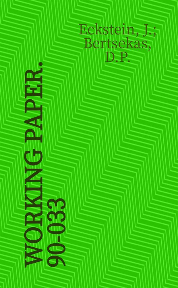 Working paper. 90-033 : On the Douglas-Rachford ...