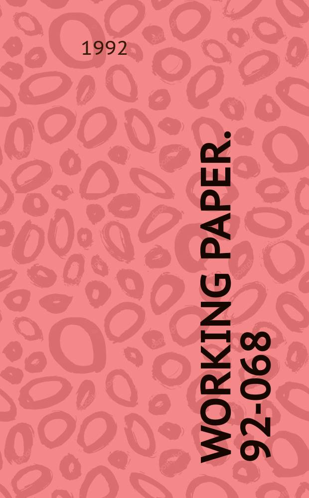 Working paper. 92-068 : Quick response in retail channels