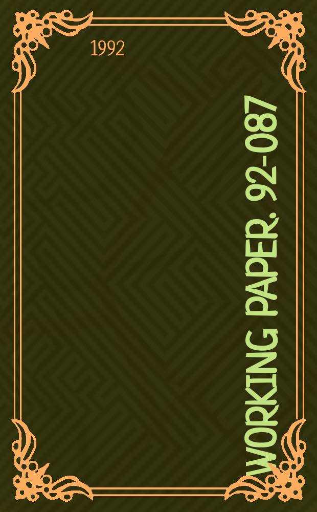 Working paper. 92-087 : Strategic tradeoffs in complex