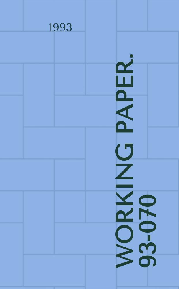 Working paper. 93-070 : Explaining the attacker's ...