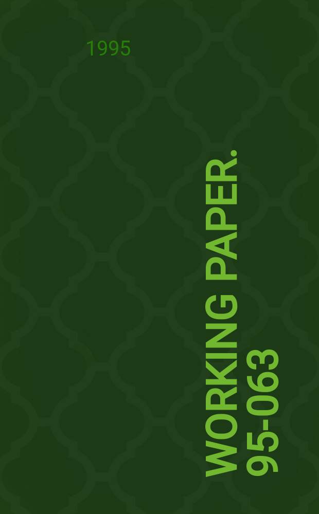 Working paper. 95-063 : The informational role of asset prices