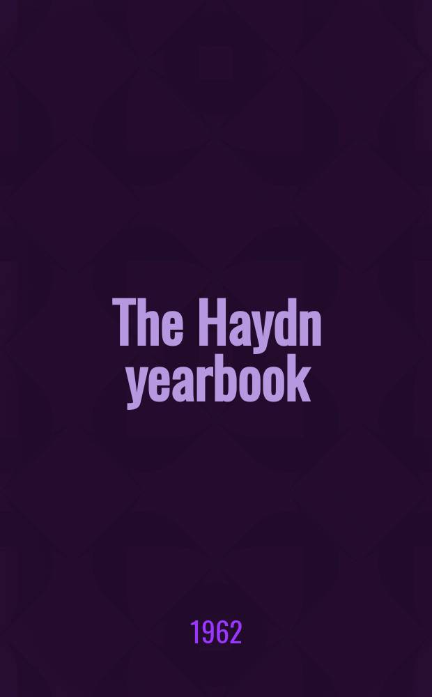 The Haydn yearbook