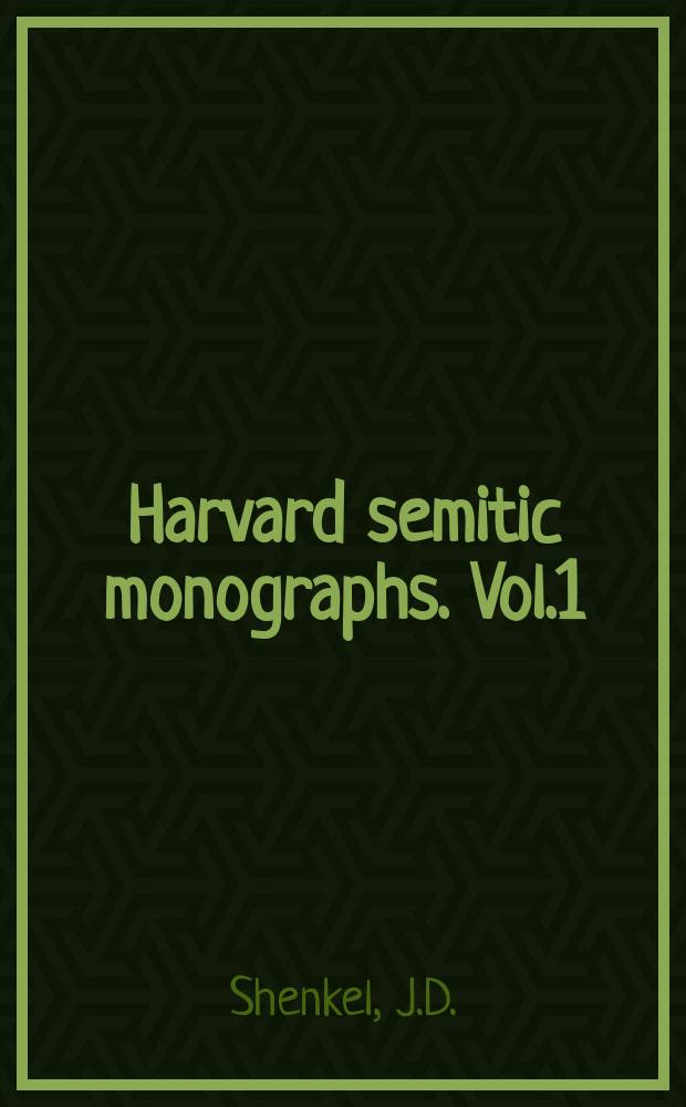 Harvard semitic monographs. Vol.1 : Chronology and recensional development in the Greek text of Kings