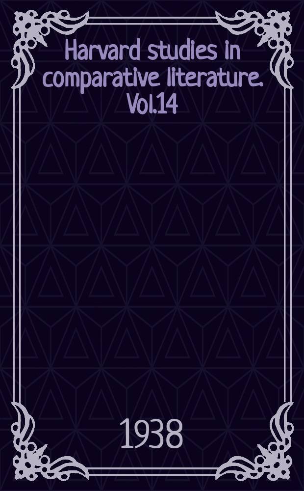 Harvard studies in comparative literature. Vol.14 : Proverbs in the earlier English drama