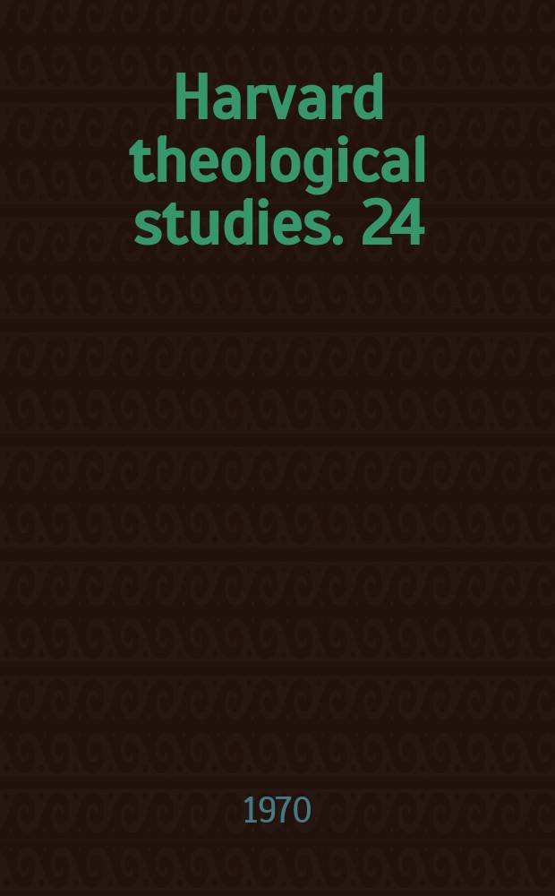 Harvard theological studies. 24 : Gnostic ethics and Mandaean origins