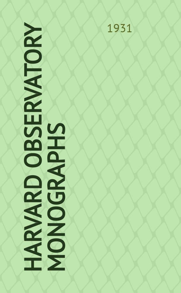 Harvard observatory monographs