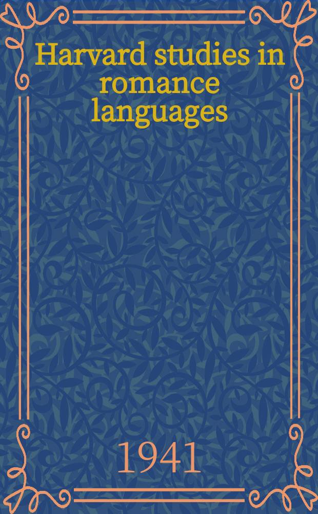 Harvard studies in romance languages : Publ. under the direction of the Dep. of French and other romance languages and literatures. Vol.15 : Italian opinion on America