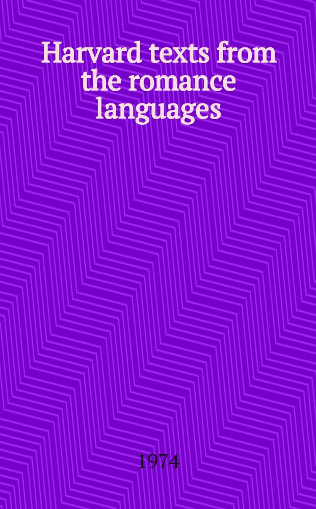 Harvard texts from the romance languages