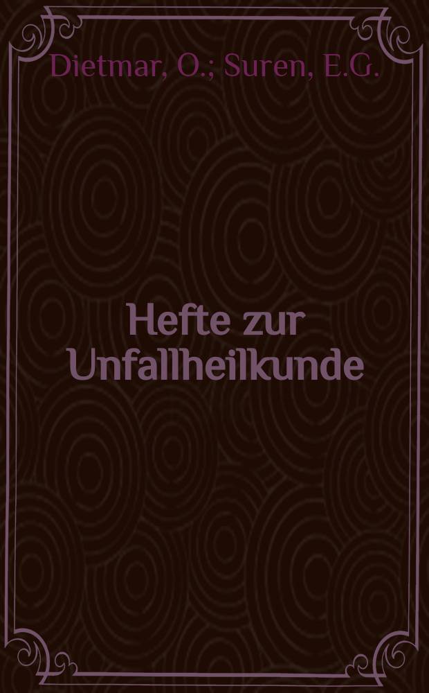 Hefte zur Unfallheilkunde : Beihefte zur "Monatsschrift für Unfallheilkunde". H.171 : Der Fahrradunfall