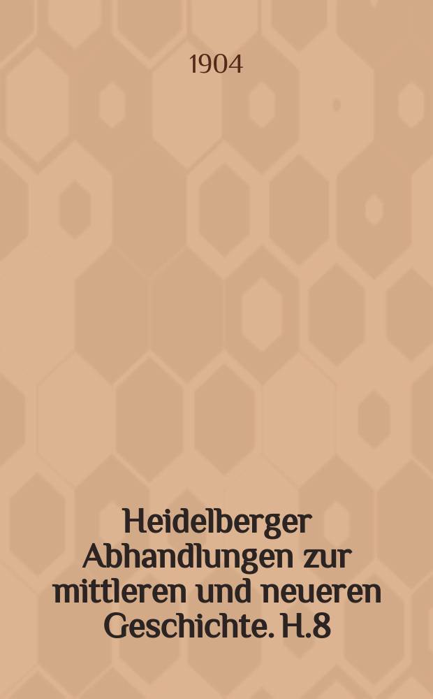 Heidelberger Abhandlungen zur mittleren und neueren Geschichte. H.8 : Lothar Franz von Schönborn, Bischof von Bamberg und Erzbischof von Mainz 1693-1729