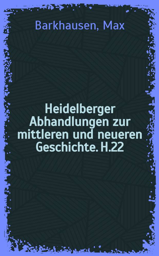 Heidelberger Abhandlungen zur mittleren und neueren Geschichte. H.22 : Francesco Guicciardinis politische Theorien in seinen Opera inedite