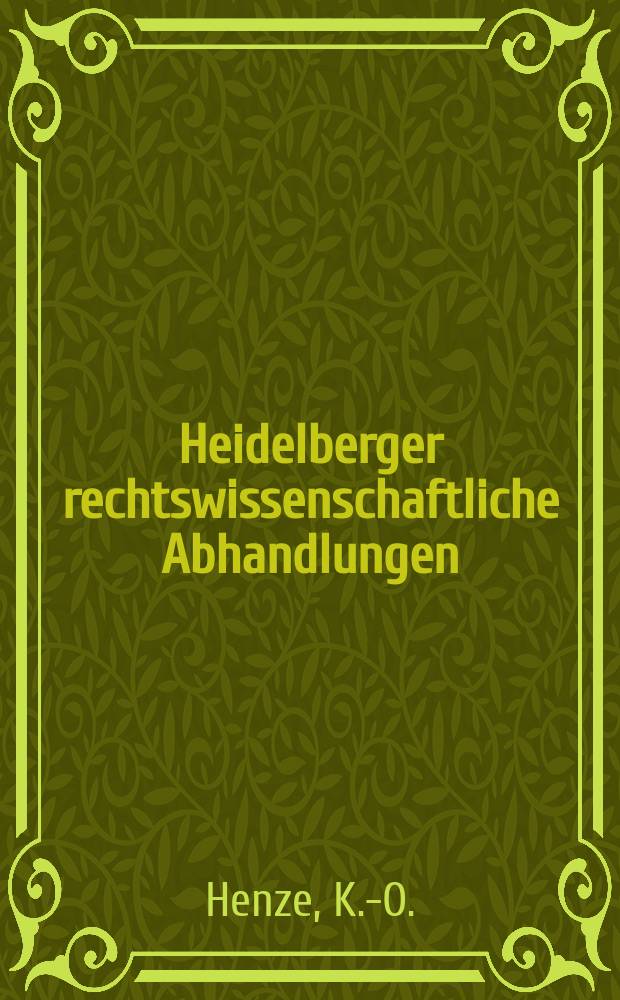 Heidelberger rechtswissenschaftliche Abhandlungen : Hrsg. von der Juristischen Fakultät der Universität Heidelberg. Abh.4 : Verwaltungsrechtliche Probleme der staatlichen Finanzhilfe zugunsten Privater