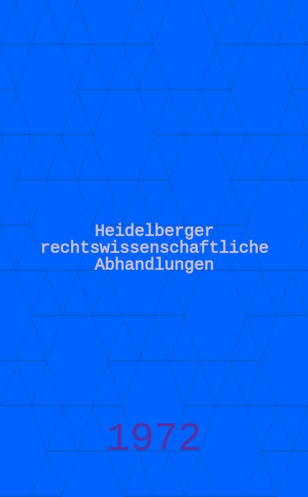 Heidelberger rechtswissenschaftliche Abhandlungen : Hrsg. von der Juristischen Fakultät der Universität Heidelberg. Abh.28 : Einheitliche Schadensteilungsnorm ...