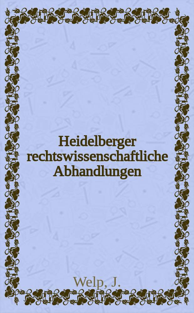 Heidelberger rechtswissenschaftliche Abhandlungen : Hrsg. von der Juristischen Fakult&auml;t der Universit&auml;t Heidelberg. Abh.29 : Die strafprozessuale &Uuml;berwachung des Post - und Fernmeldeverkehrs