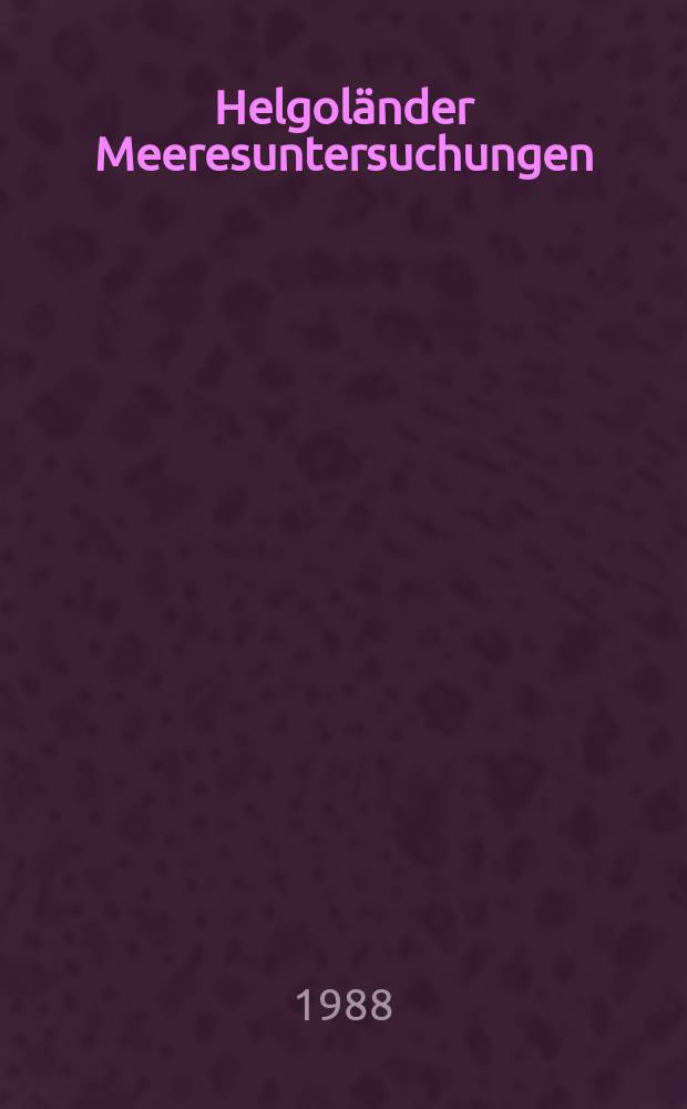 Helgoländer Meeresuntersuchungen : (Früher Helgoländer Wissenschaftliche Meeresuntersuchungen). Bd.42, H.2 : Biogeography of marine benthic algae