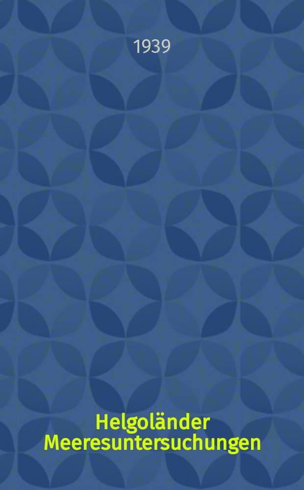Helgoländer Meeresuntersuchungen : (Früher Helgoländer Wissenschaftliche Meeresuntersuchungen). Bd.2, H.1 : Die Bodenfauna der Helgoländer Tielen Rinne. Ernährungsbiologie der Garneie (Crangon vulgaris Fabr.)