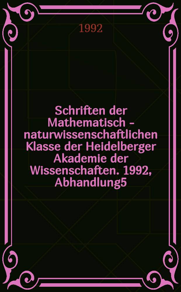 Schriften der Mathematisch - naturwissenschaftlichen Klasse der Heidelberger Akademie der Wissenschaften. 1992, Abhandlung5 : Marine Transgressionen und Regressionen