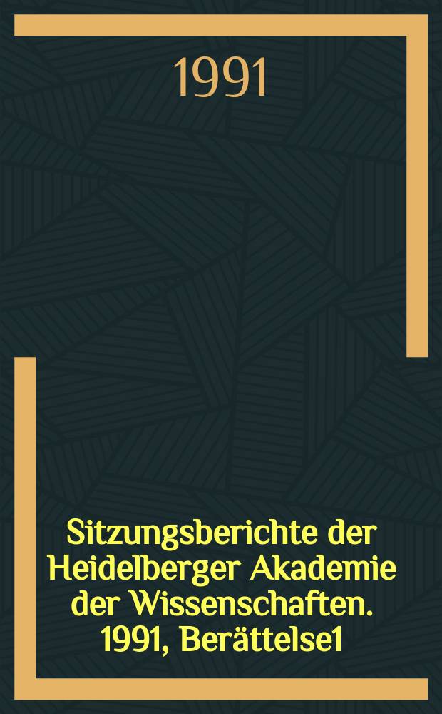Sitzungsberichte der Heidelberger Akademie der Wissenschaften. 1991, Berättelse1 : Zur Entwicklung von Alphabetschrift ...