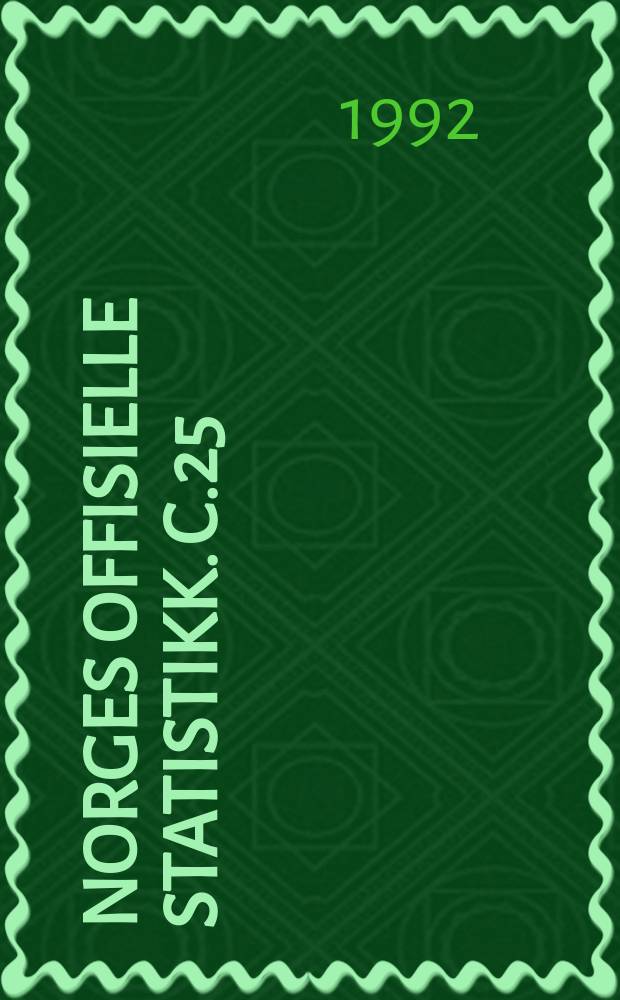 Norges offisielle statistikk. C.25