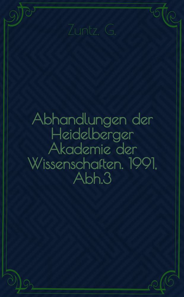 Abhandlungen der Heidelberger Akademie der Wissenschaften. 1991, Abh.3 : AION im Römerreich