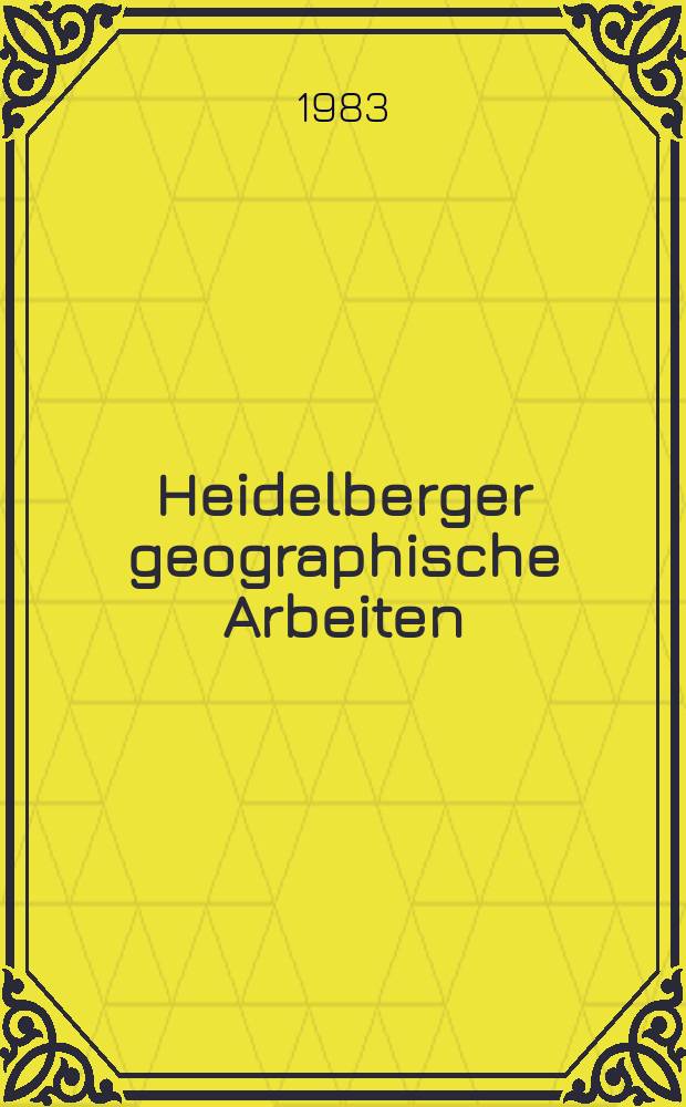 Heidelberger geographische Arbeiten : [Hrsg. von der] Geographischen Instituts der Universität Heidelberg. H.64 : Veränderungen in der Agrar- und Sozialstruktur ...