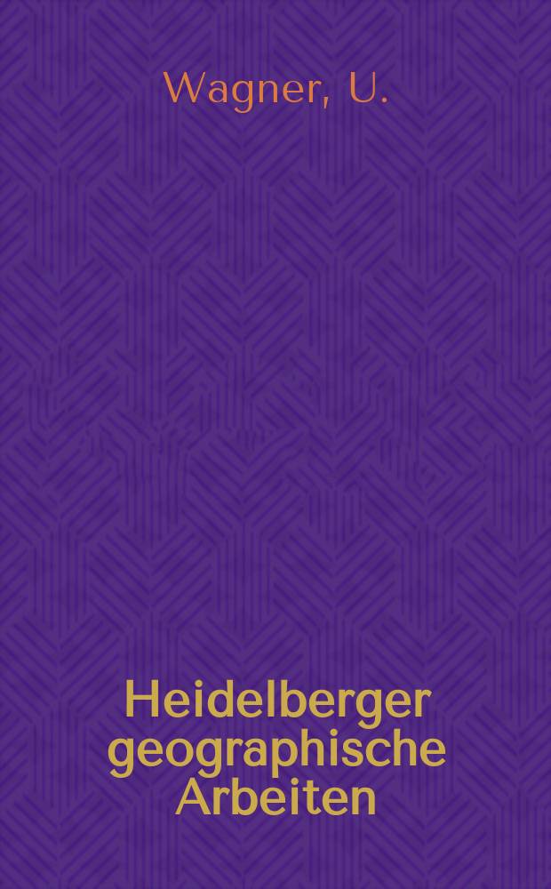 Heidelberger geographische Arbeiten : [Hrsg. von der] Geographischen Instituts der Universit&auml;t Heidelberg. H.74 : Tauberbischofschein und Bad Mergentheim