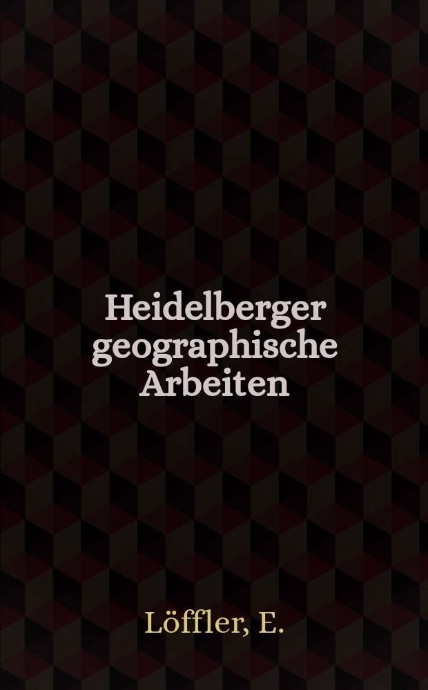 Heidelberger geographische Arbeiten : [Hrsg. von der] Geographischen Instituts der Universität Heidelberg. H.27 : Untersuchungen zum eiszeitlichen und rezenten klimagenetischen Formenschatz in den Gebirgen Nordostanatoliens