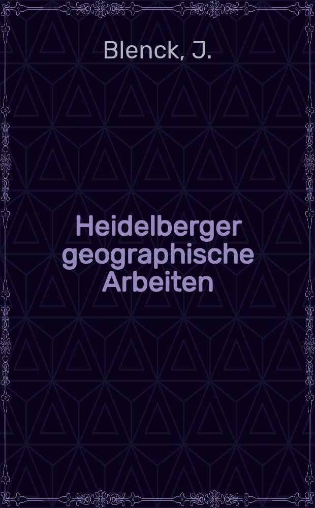 Heidelberger geographische Arbeiten : [Hrsg. von der] Geographischen Instituts der Universität Heidelberg. H.33 : Die Insel Reichenau