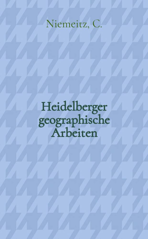 Heidelberger geographische Arbeiten : [Hrsg. von der] Geographischen Instituts der Universität Heidelberg. H.82 : Die Rolle des PKW im beruflichen Pendelverkehr ...